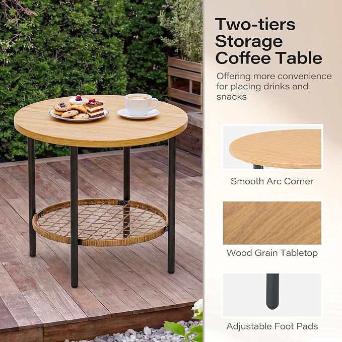 3-Piece Patio Rocking Chair Set